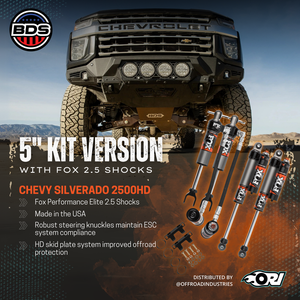 BDS 5 Inch Lift Kit | FOX Performance Elite | Chevy Silverado Or GMC Sierra 2500HD/3500HD (20-25)