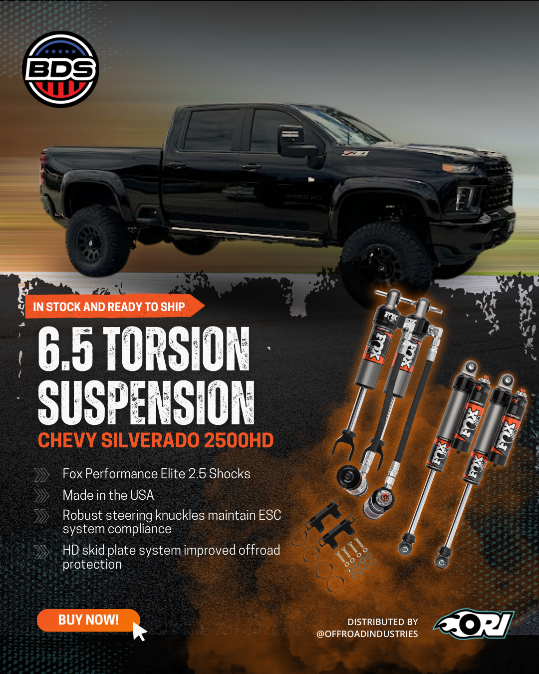 BDS - 6.5 Inch Lift Kit | FOX Performance Elite | Chevy Silverado Or GMC Sierra 2500HD/3500HD (20-24)