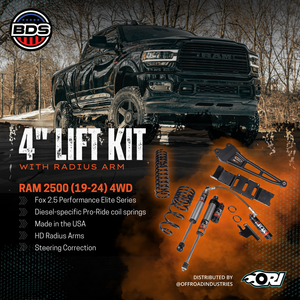 BDS 4 Inch Lift Kit W/ Radius Arm | Ram 2500 (19-25) 4WD | Diesel