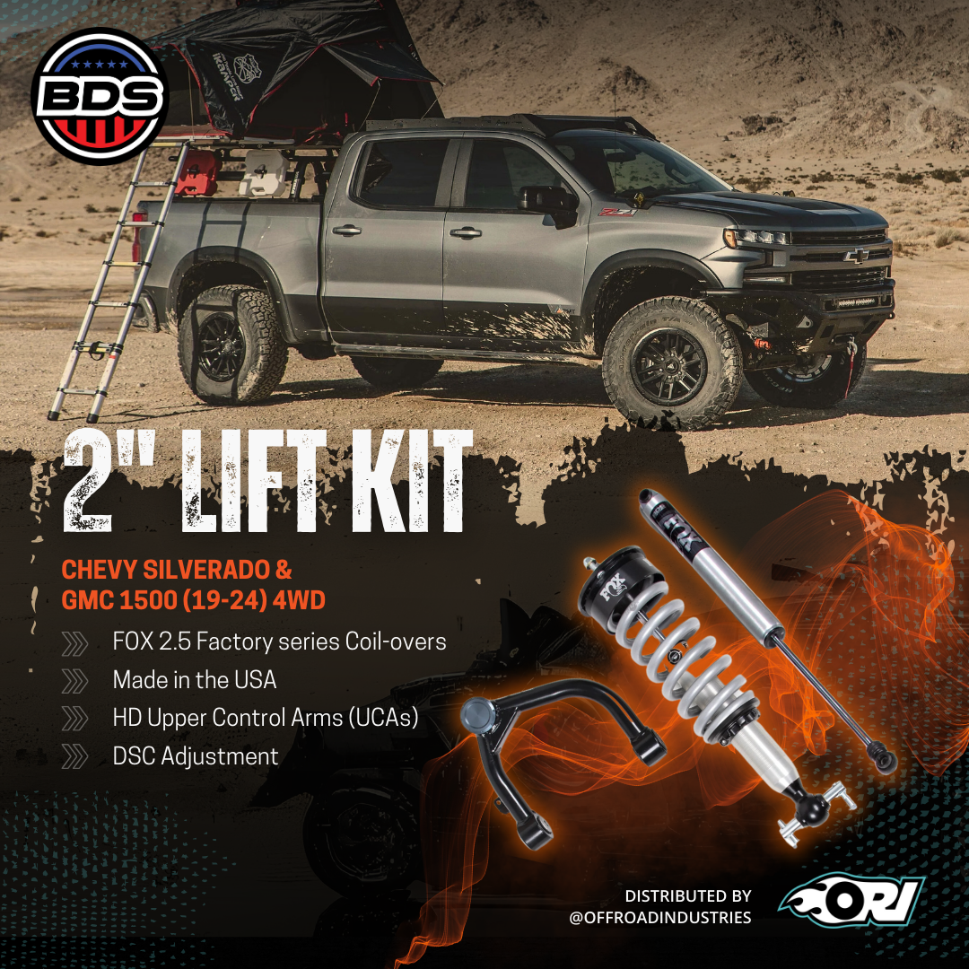 BDS 2" Lift Kit | FOX 2.0 Coil-Over | Chevy Silverado Or GMC 1500 (19-24) 4WD